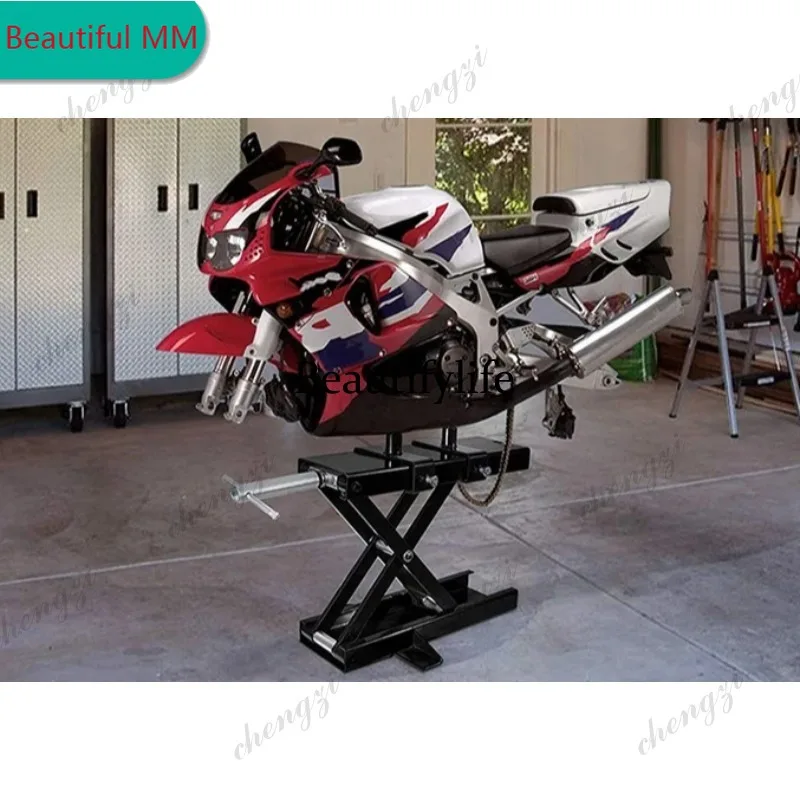 M138  500KG 1100LBS Motorcycle Scissor Lift Jack Center Stand With Saddle Safety Pin For Motor Bicycle ATV Repair Tools
