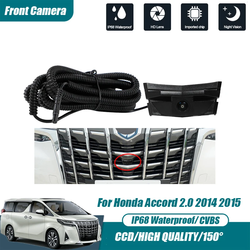 Car Front View Parking CCD Night Vision LOGO Camera Wide Angle 150° Waterproof For Toyota Alphard 2018~2021CVBS HD Shockproof