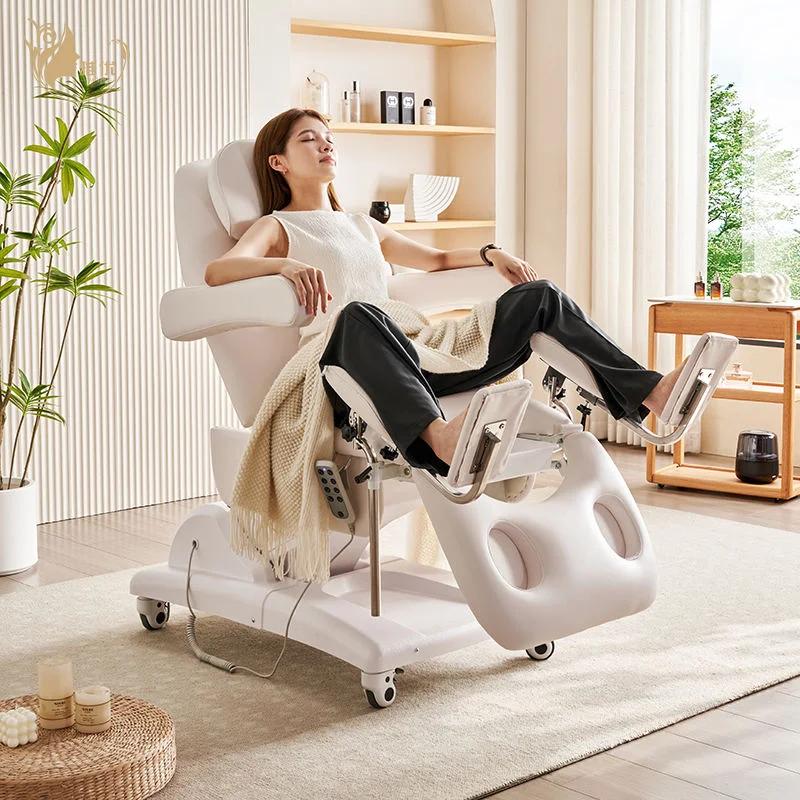 Electric Gynecology Exam Table With Metal Frame Synthetic Leather Upholstery And Stirrups For OB GYN Clinic Hospital Use
