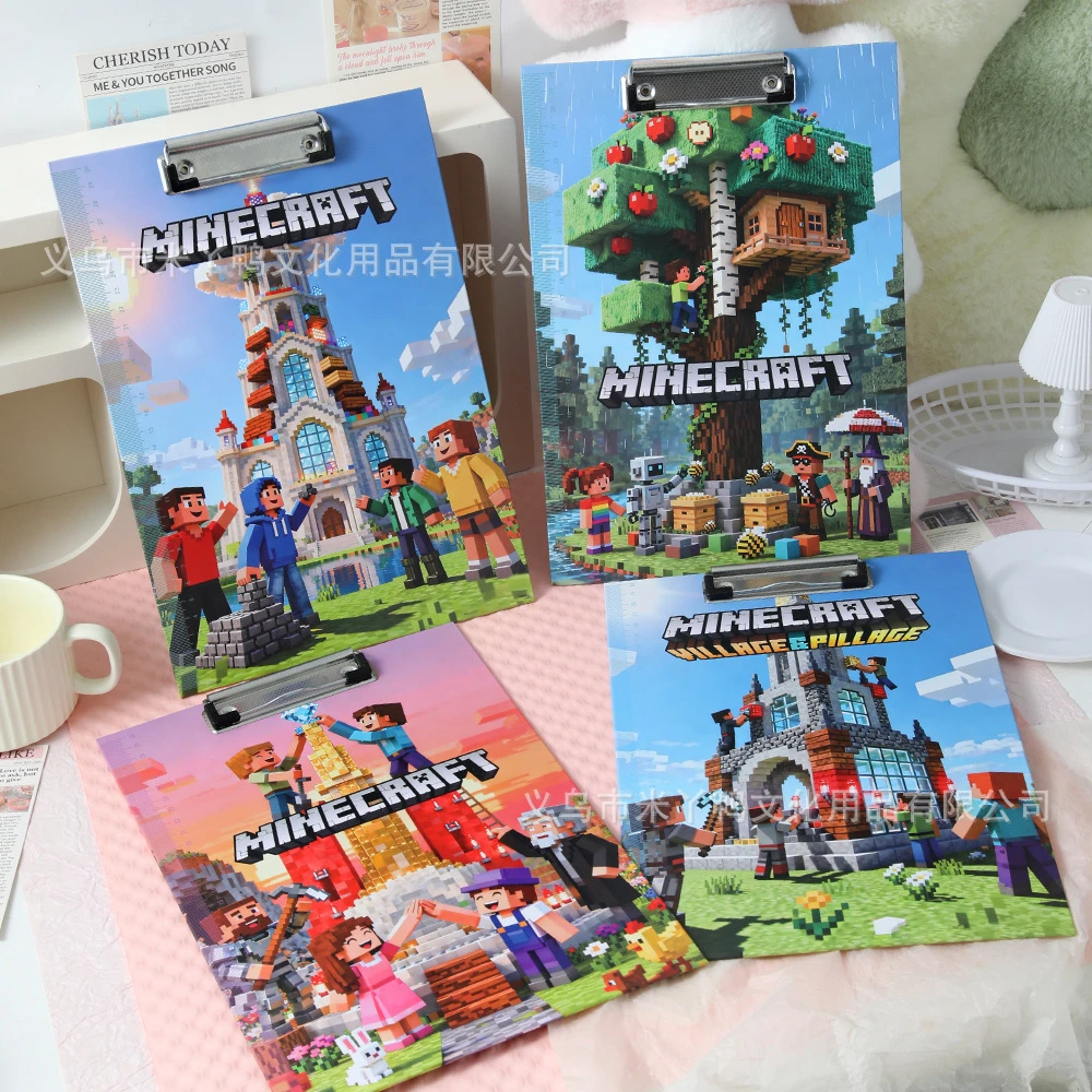 Minecrafted high-quality appearance  blocks character folder, cartoon A4 exam folder board, student stationery