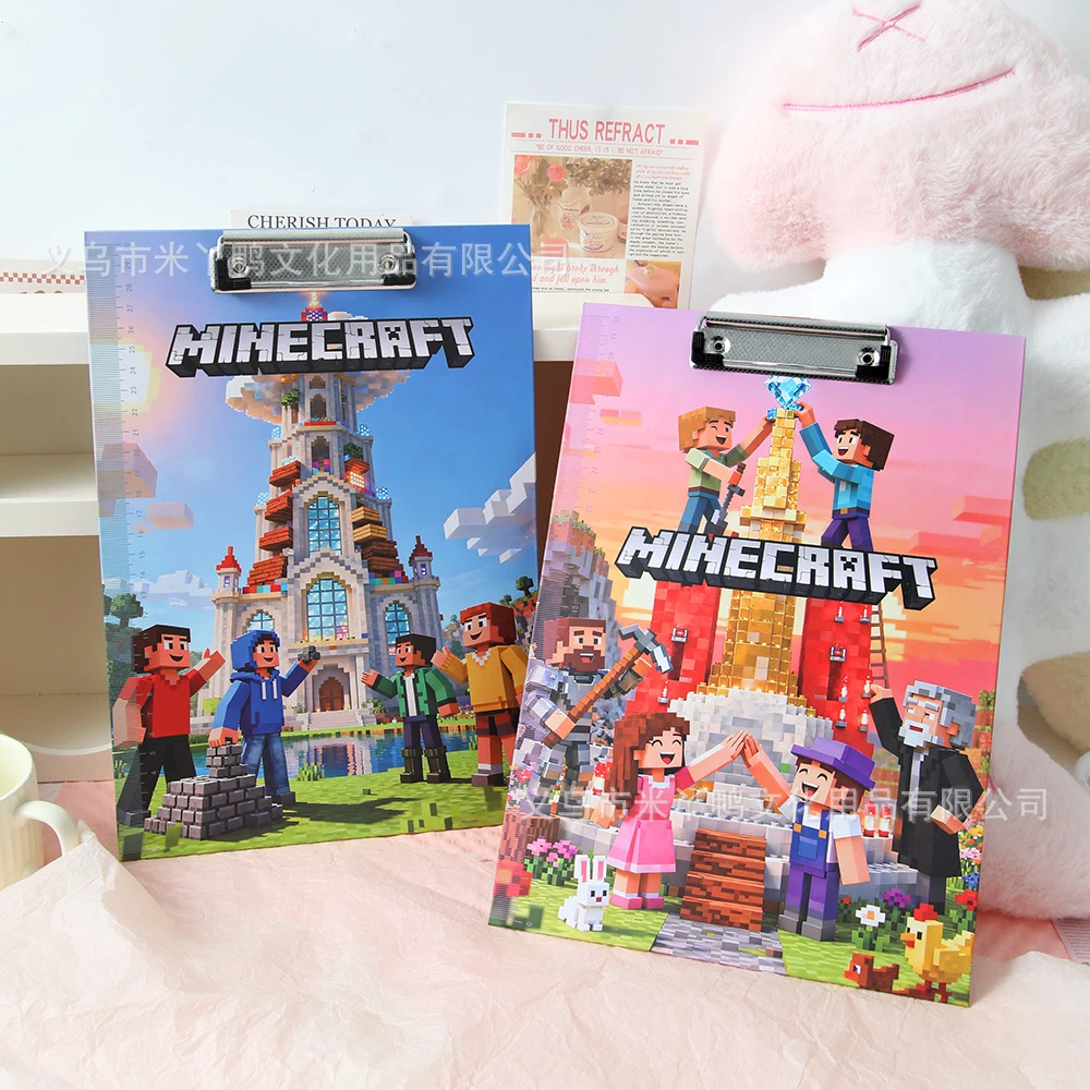Minecrafted high-quality appearance  blocks character folder, cartoon A4 exam folder board, student stationery