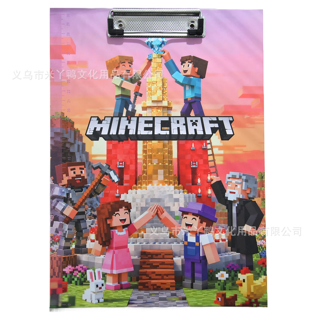 Minecrafted high-quality appearance  blocks character folder, cartoon A4 exam folder board, student stationery