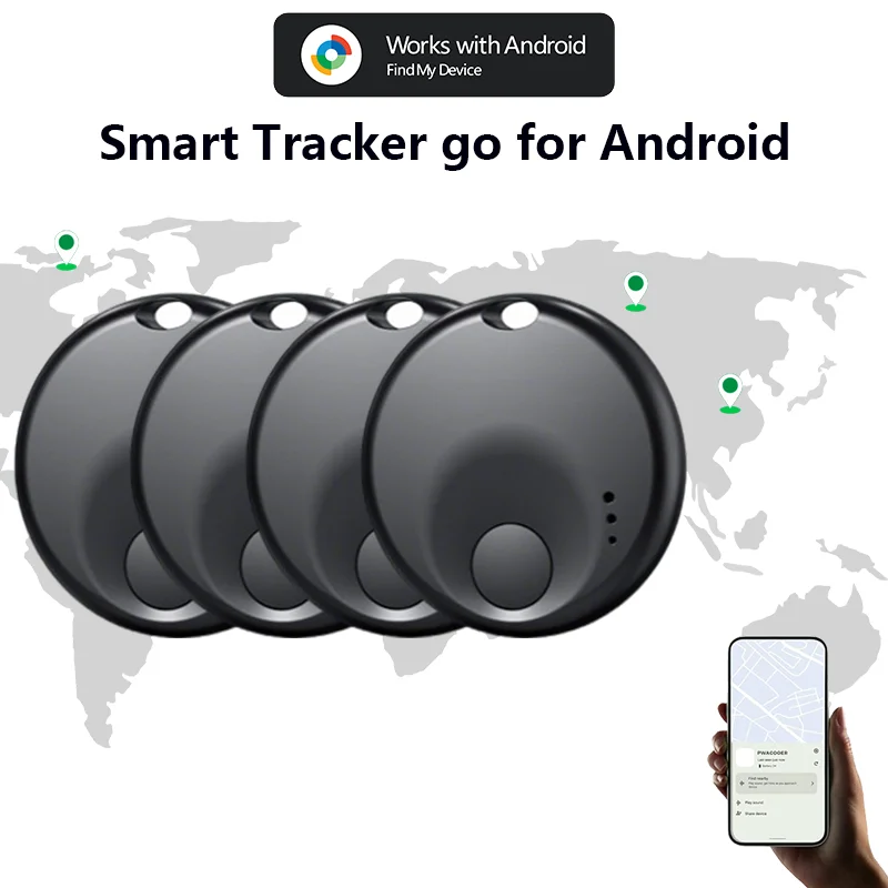 GPS Tracker Air Tags-1/4 Pack Android Luggage Trackers for Suitcases Work with Google Find My Smart Pet Item Anti-loss Locator