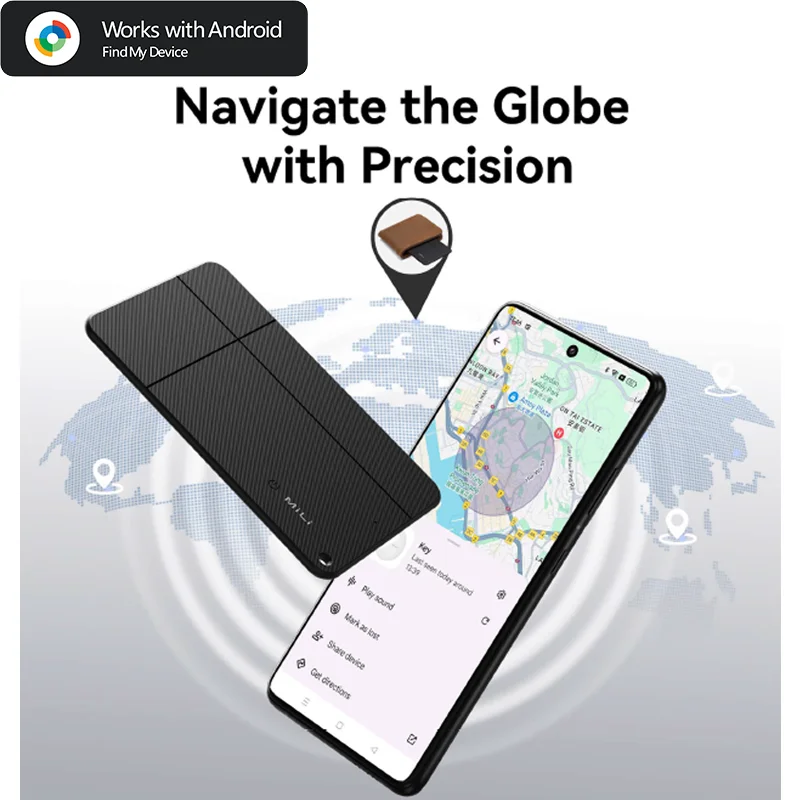 MiLi Go Smart GPS Tracker Card MiTag Bluetooth Tracker Anti-Lost Device for Android Work with Google Find My MiCard Pro