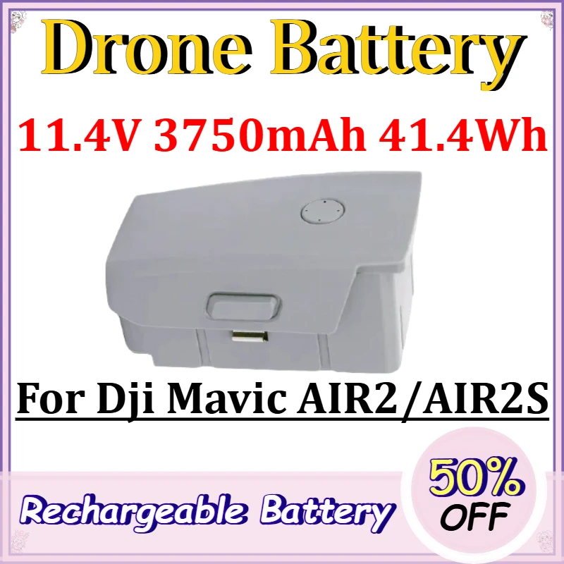 11.4V 3750mAh 41.4Wh Drone Battery for Dji Mavic AIR2/AIR2S Replacement Rechargeable Lithium Battery for Drone
