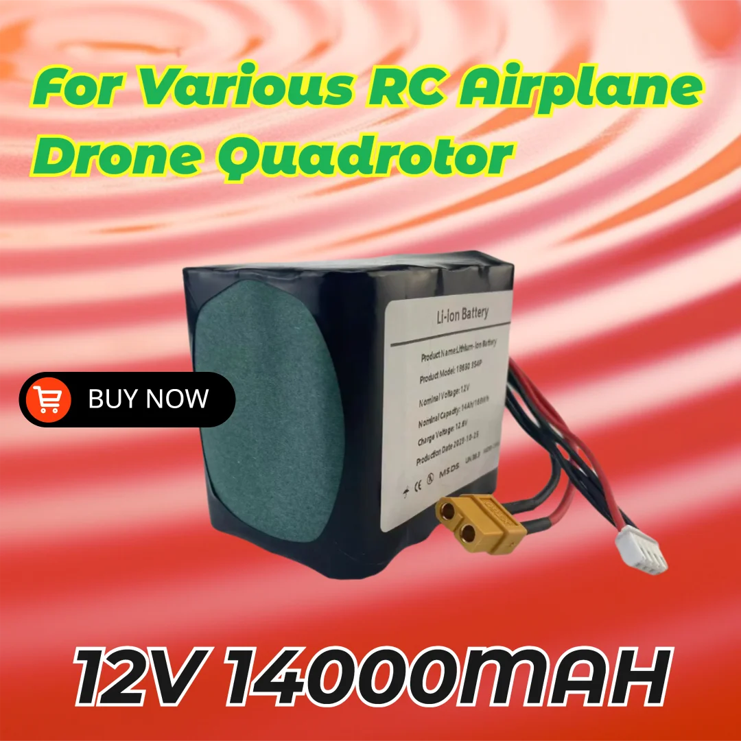 12V 14000mAh 3S4P Battery Pack  For Various RC Airplane Drone Quadrotor 18650  Rechargeable Li-ion Battery Pack