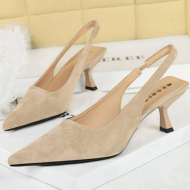 New French Style Women Pumps Pointed hollow out High Heels 6 CM Summer Female's Sandals occupation Office comfort Shoes