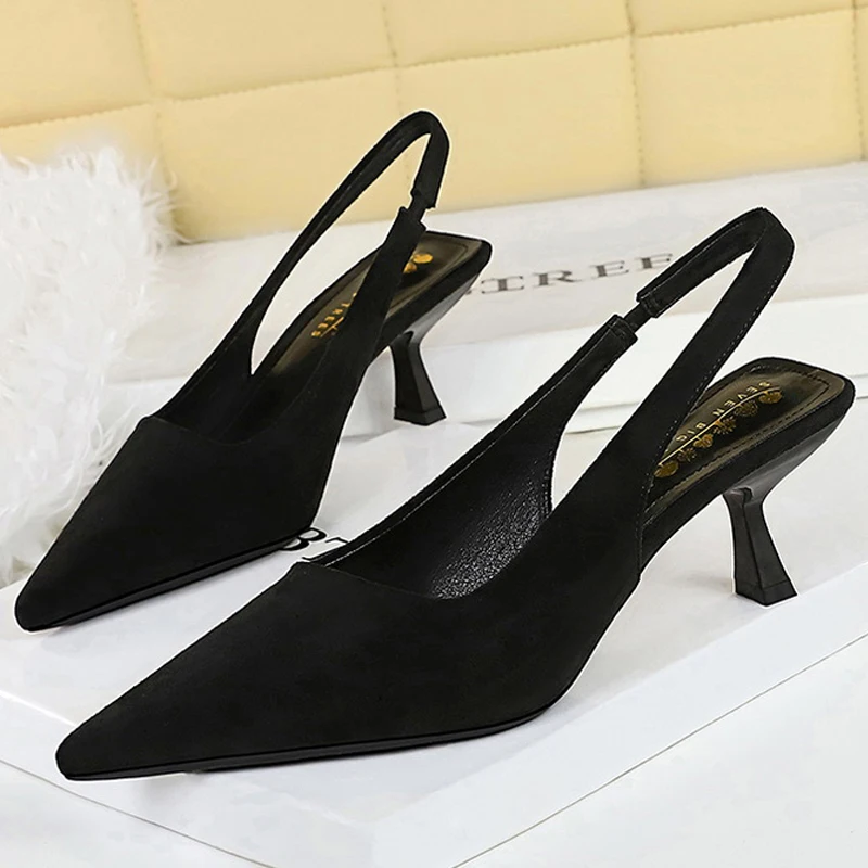 New French Style Women Pumps Pointed hollow out High Heels 6 CM Summer Female's Sandals occupation Office comfort Shoes