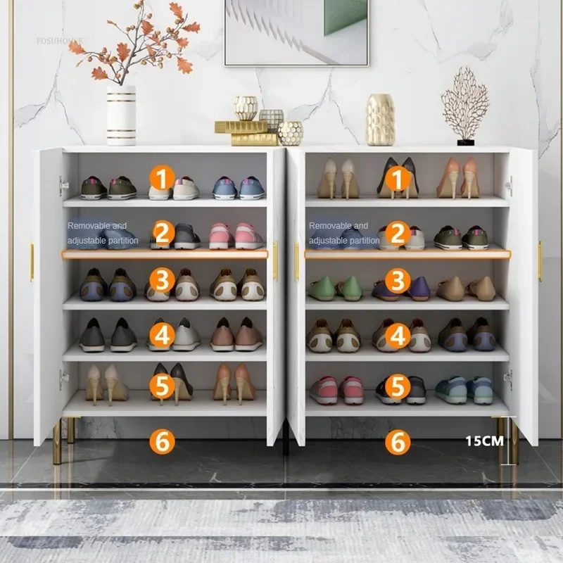 c13-Modern Shoerack for Living Room Partition Multi-layer Dustproof Shoe Cabinets Simple Light Luxury Shoe Rack for Office F