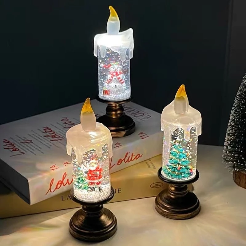 Christmas Glowing Tree Night Light Festive Atmosphere Tabletop Ornament Candle Lamp Home Decor Holiday Scene Gift for Cozy Décor