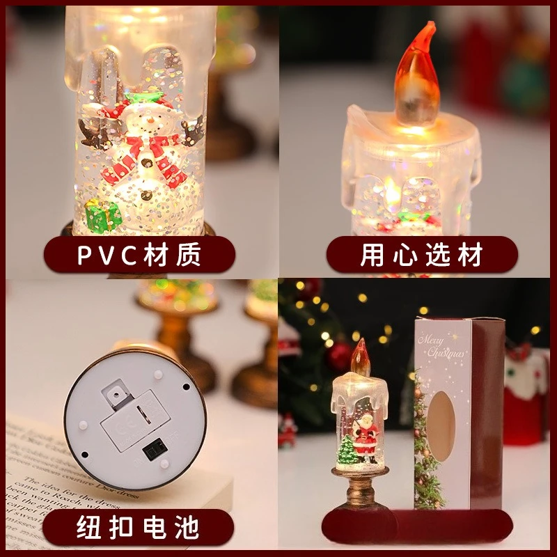 Christmas Glowing Tree Night Light Festive Atmosphere Tabletop Ornament Candle Lamp Home Decor Holiday Scene Gift for Cozy Décor