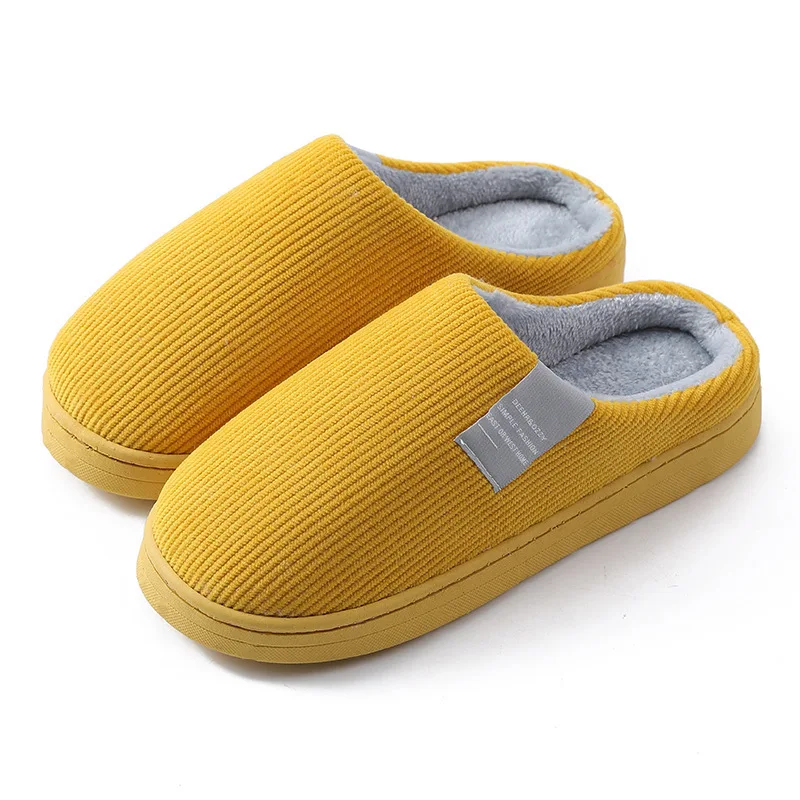 Winter Warm Men Fur Slippers House Non Slip Soft Shoes Comfort Flat Heel Home Indoor Bedroom Plush Slippers for Couples Zapatos