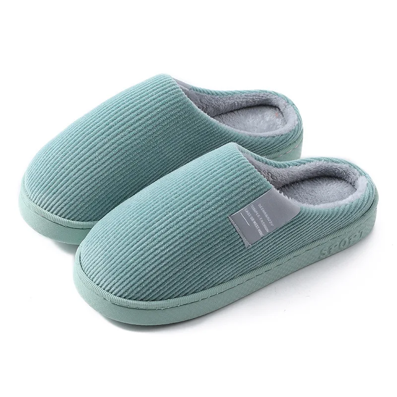 Winter Warm Men Fur Slippers House Non Slip Soft Shoes Comfort Flat Heel Home Indoor Bedroom Plush Slippers for Couples Zapatos
