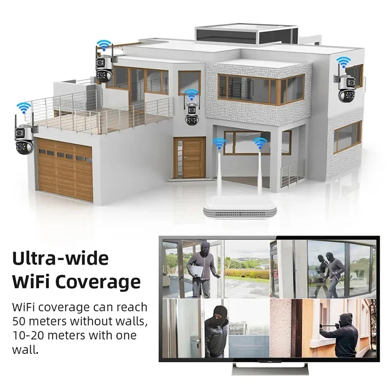 Wistino Xmeye 5mp 4ch Home Security Camera System Wireless Ptz Network Wireless Nvr Kit Home Wireless Cctv Camera Kit System