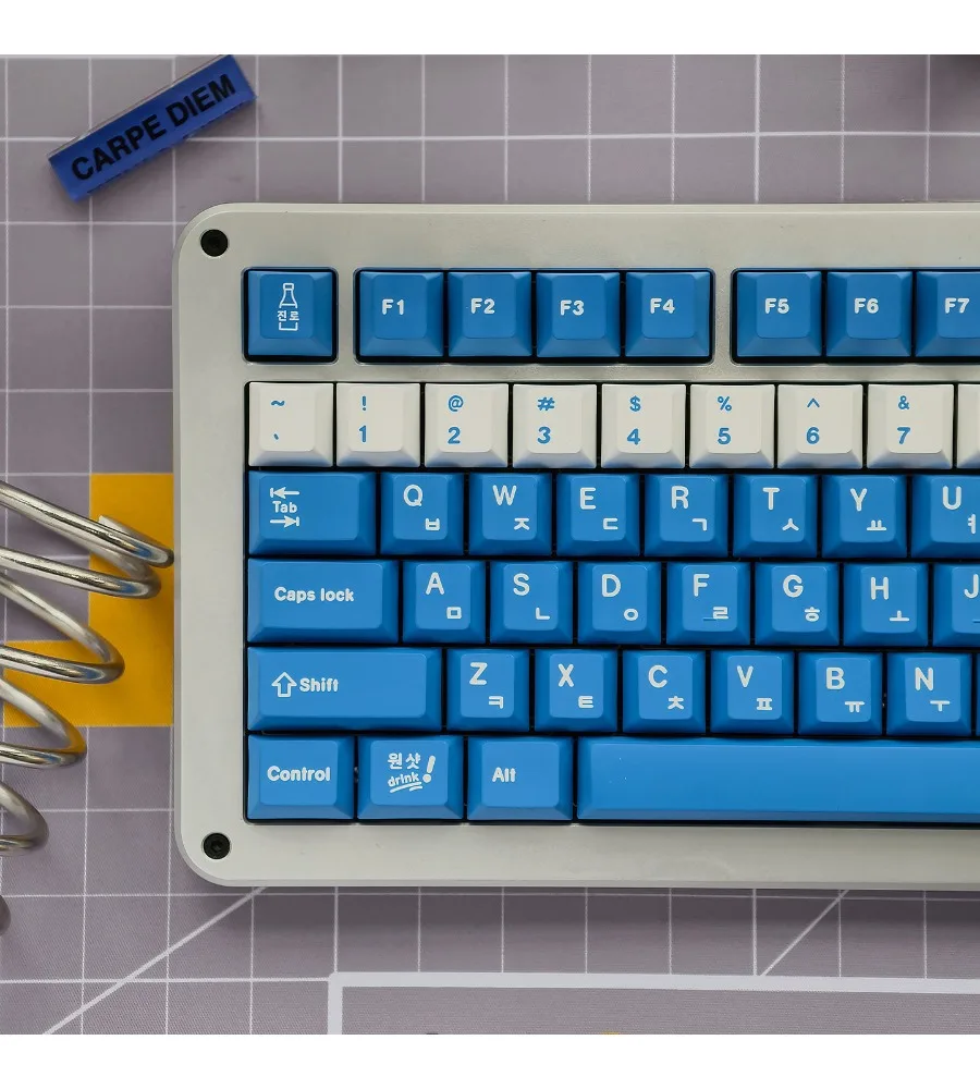 Blue soju Korean keycap PBT five-sided sublimation customized magnetic axis Original wooting mechanical keyboard