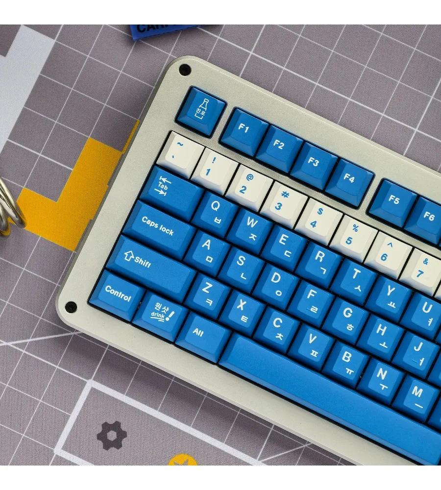 Blue soju Korean keycap PBT five-sided sublimation customized magnetic axis Original wooting mechanical keyboard