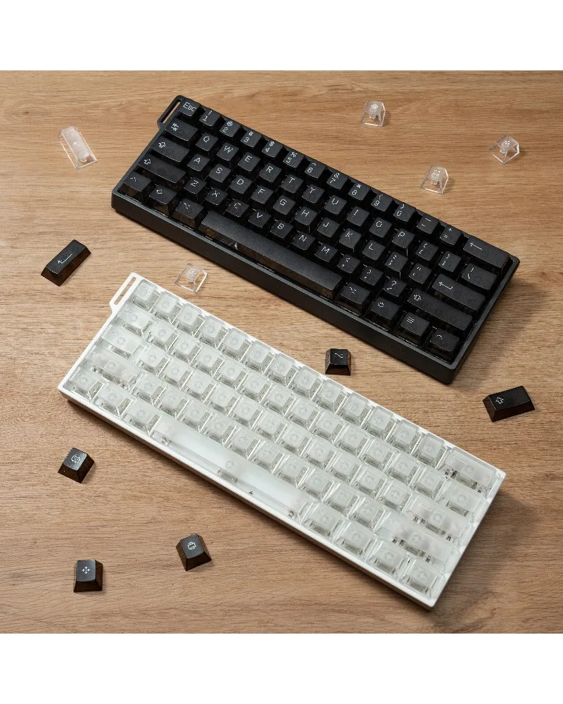 Pixel wind fog transparent keycap transparent engraved light transparent magnetic axis game mechanical keyboard