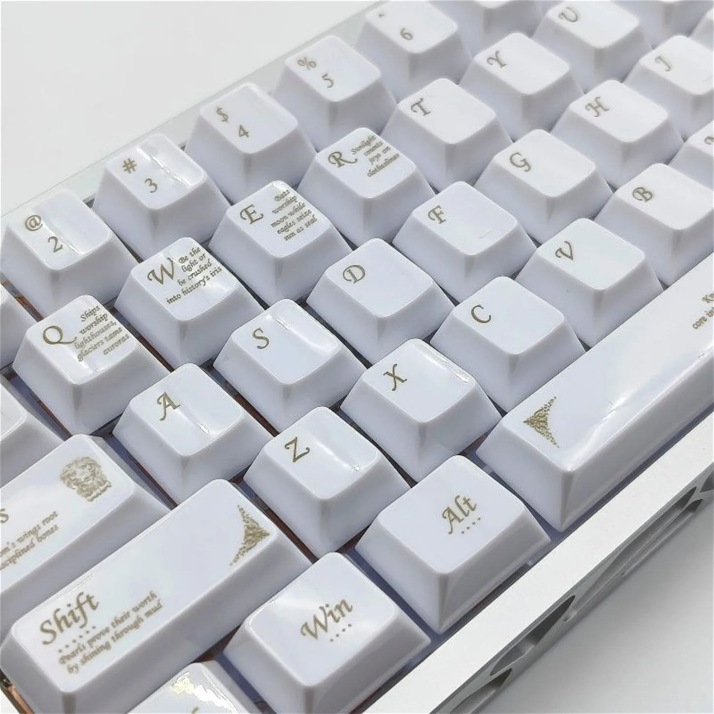 Simplicity Similar To Ceramic White Key Cap Cherry Black White Color 115 Keys Suitable for Magnetic Cross Axis Keyboard Wooting
