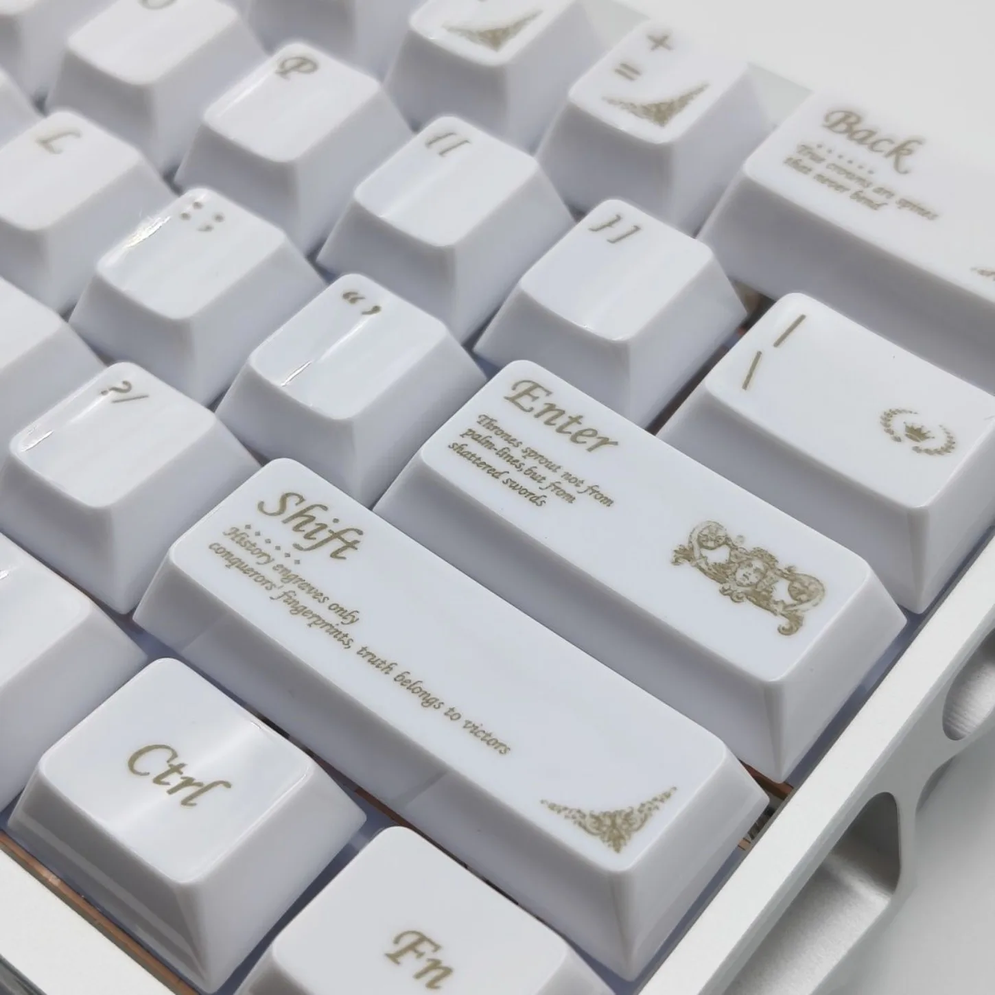 Simplicity Similar To Ceramic White Key Cap Cherry Black White Color 115 Keys Suitable for Magnetic Cross Axis Keyboard Wooting