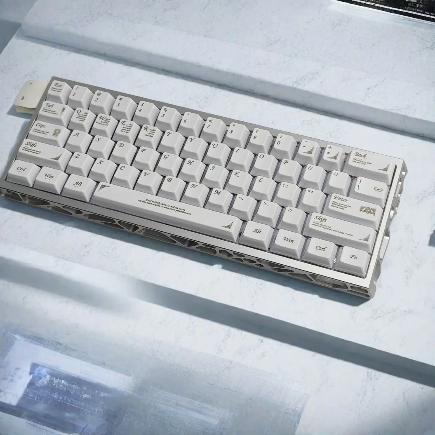 Simplicity Similar To Ceramic White Key Cap Cherry Black White Color 115 Keys Suitable for Magnetic Cross Axis Keyboard Wooting