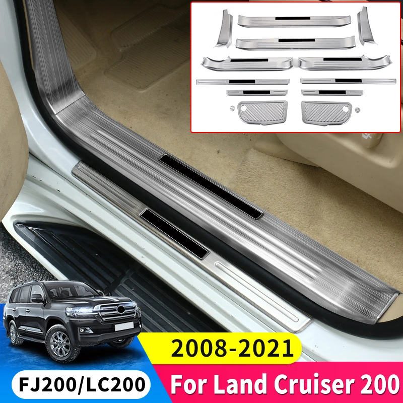 For 2008-2021 Toyota Land Cruiser LC200 FJ 200 Door Sill Protection Strip Anti Scratch Wear Resistant Car Exterior Accessories
