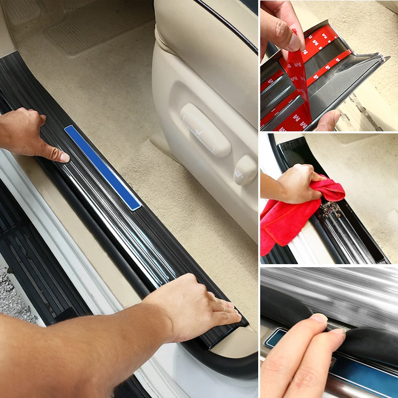 For 2008-2021 Toyota Land Cruiser LC200 FJ 200 Door Sill Protection Strip Anti Scratch Wear Resistant Car Exterior Accessories