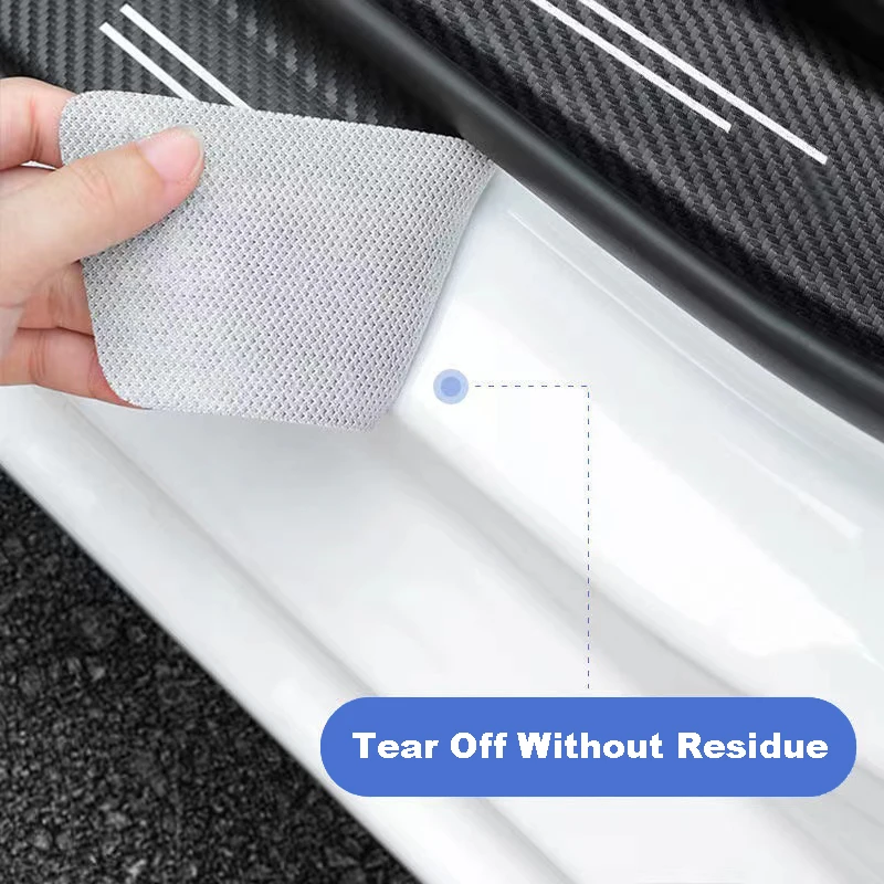 Carbon Fiber Car Door Sill Threshold Protector Auto Stickers Decals For Fiat 500X Accessories