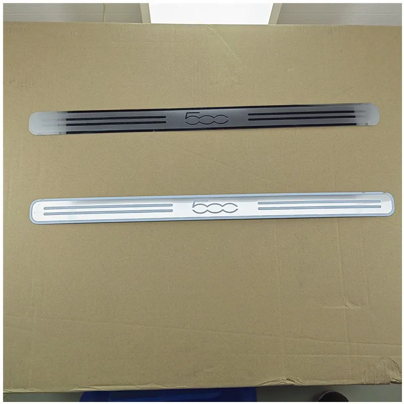 Car Accessories Sticker For Fiat 500 2010-2012 2013 2014 2015 2016-2018 Door Sill Pedal Scuff Plate Guard Protector Car Styling
