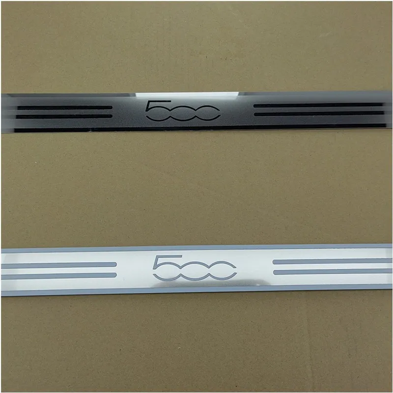 Car Accessories Sticker For Fiat 500 2010-2012 2013 2014 2015 2016-2018 Door Sill Pedal Scuff Plate Guard Protector Car Styling