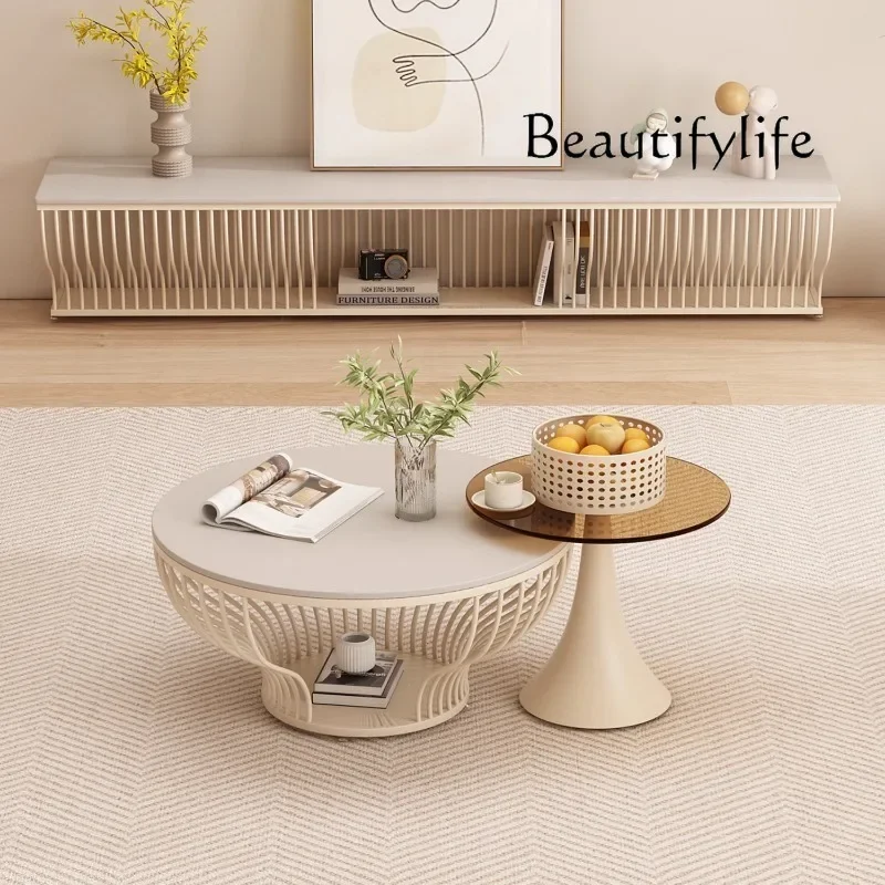 BJ Round Adjustable Side Table Unique Luxury Decoration Living Room Cheap Modern Coffee Table Nordic Kaffee Tische Home Furnitur