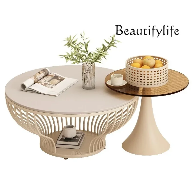 BJ Round Adjustable Side Table Unique Luxury Decoration Living Room Cheap Modern Coffee Table Nordic Kaffee Tische Home Furnitur