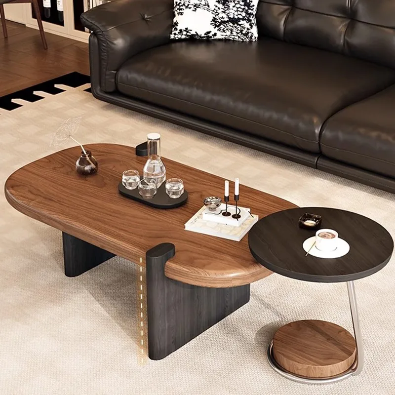 Modern Minimalist Coffee Table Decoration Wood Simple Adjustable Side Table Unique Antique Mesa Auxiliar Living Room Furniture