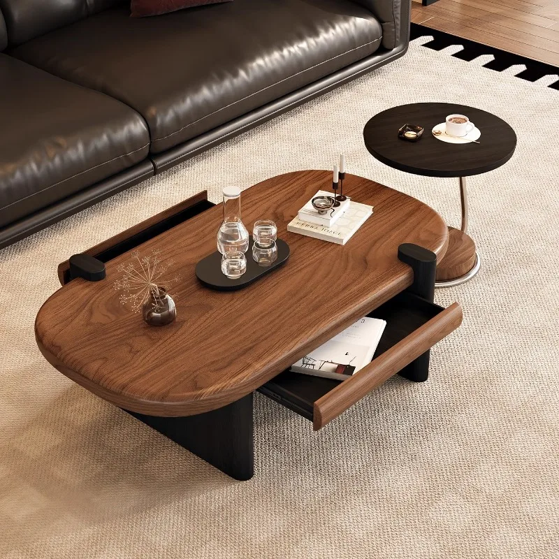 Modern Minimalist Coffee Table Decoration Wood Simple Adjustable Side Table Unique Antique Mesa Auxiliar Living Room Furniture