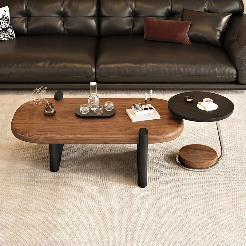 Modern Minimalist Coffee Table Decoration Wood Simple Adjustable Side Table Unique Antique Mesa Auxiliar Living Room Furniture