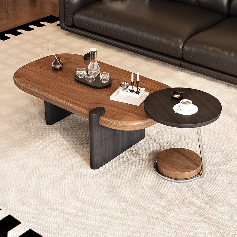 Modern Minimalist Coffee Table Decoration Wood Simple Adjustable Side Table Unique Antique Mesa Auxiliar Living Room Furniture
