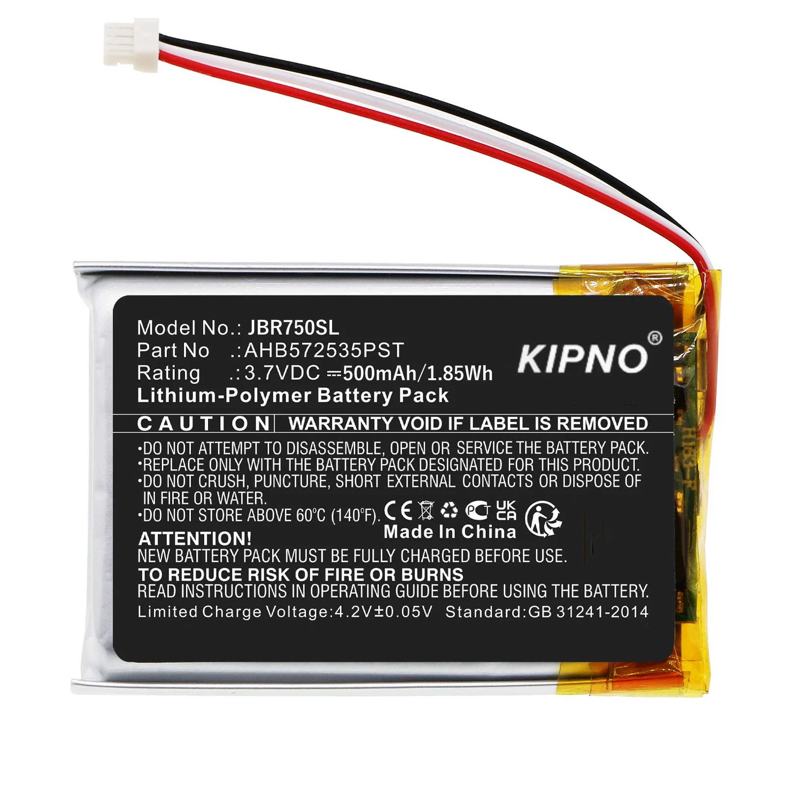 KIPNO 500mAh Wireless Headset Battery AHB572535PST for Jabra Evolve 75 TOOL