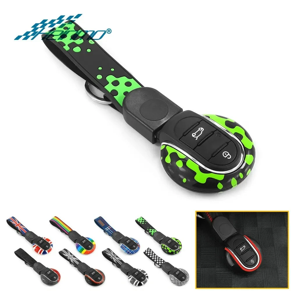 Car Key Case Cover Chain Shell Decorative Protection Fob Holder For MINI Cooper F54 F55 F56 F60 One D S Clubman Accessories