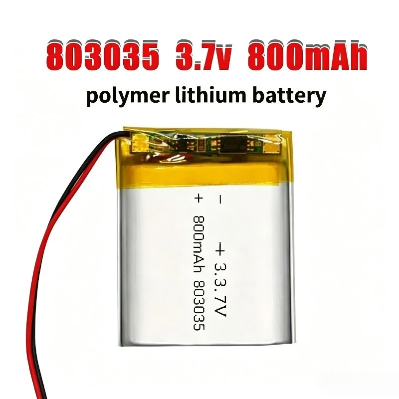803035 Polymer Battery 800mAh 3.7V Li-ion Batteries for Smart Bracelet Bluetooth Headset Keyboard Toys Small Fan LED Lights Lipo