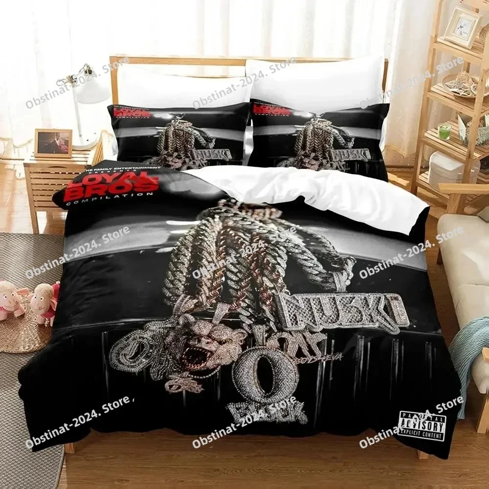 3D Lil Durk Rapper Bedding Set Printed Bed Set Duvet Cover Sheet Pillowcase Bed Soft Quilt Cover Full Queen King Size Boys Adult