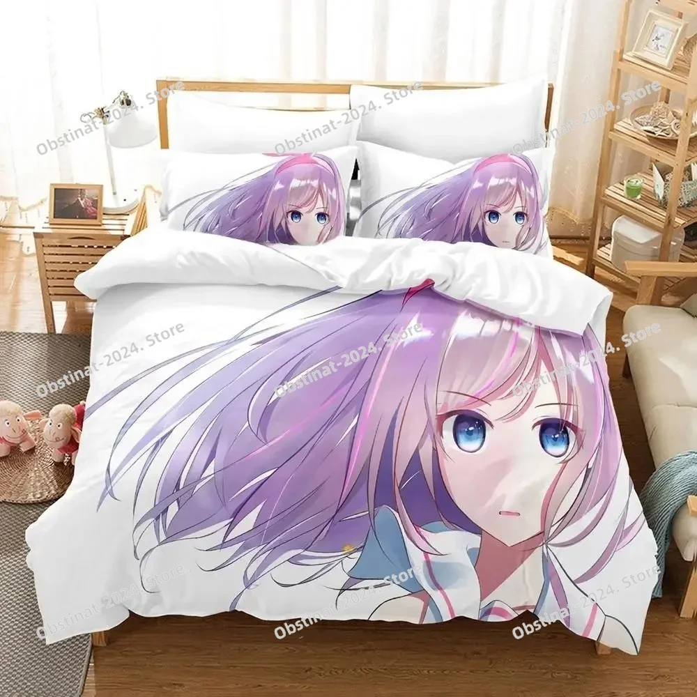 3d Printing anime Kawaii Girls Kizuna AI Bedding Set Single Twin Full Queen King Size Bed Set Adult Kid Bedroom Duvet cover Sets