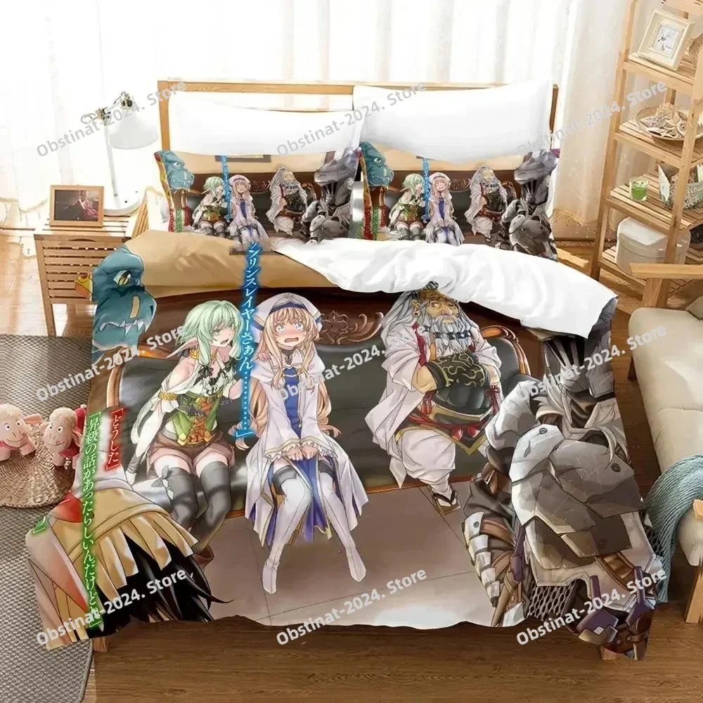 Anime Goblin Slayer Bedding Set Duvet Cover Bed Set Quilt Cover Pillowcase Comforter king Queen Size Boys Adult Bedding Set