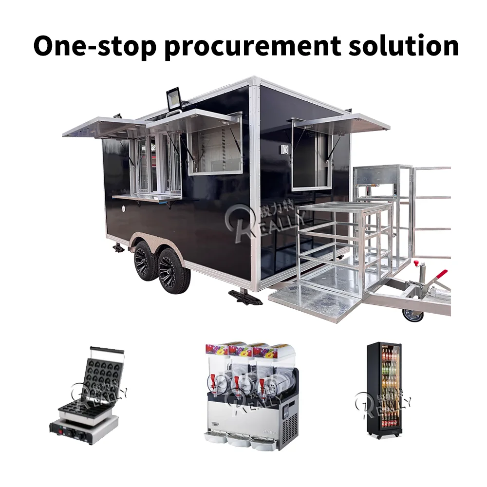 Food Trailer Coffee Cart Truck Ice Cream Trailer Outdoor Camping Chart Mobile Juice Bar Trailer in Sale