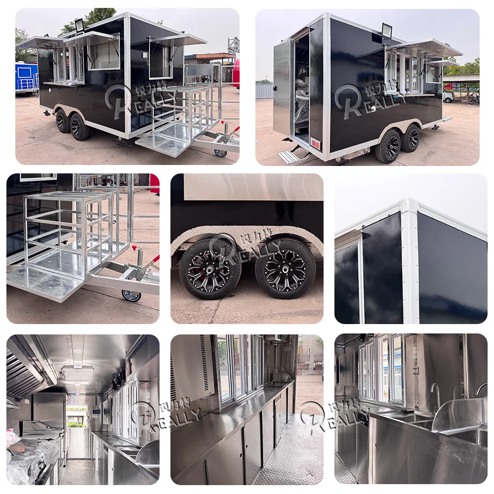 Food Trailer Coffee Cart Truck Ice Cream Trailer Outdoor Camping Chart Mobile Juice Bar Trailer in Sale