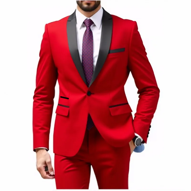 High Quality Business Suit 2piece Suit Men Casual Suit Pants Professional Dress Man