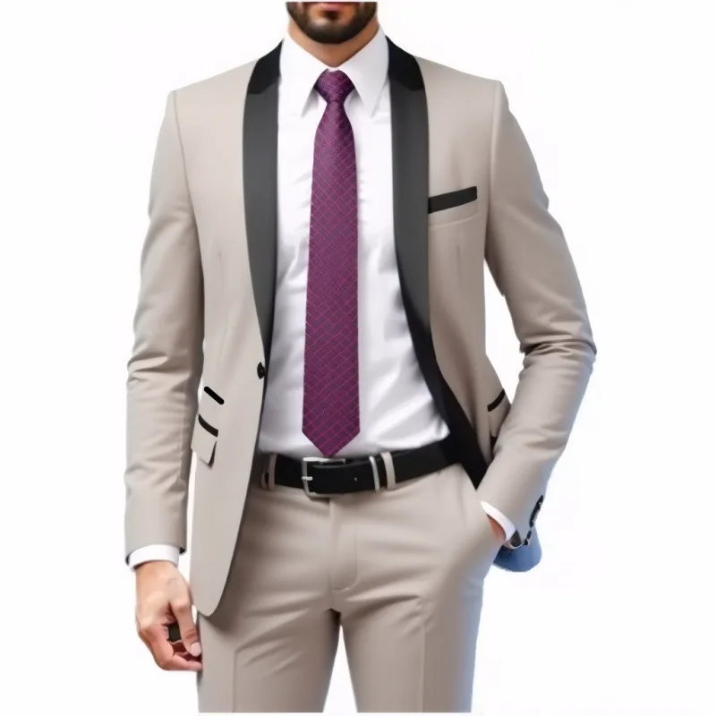 High Quality Business Suit 2piece Suit Men Casual Suit Pants Professional Dress Man