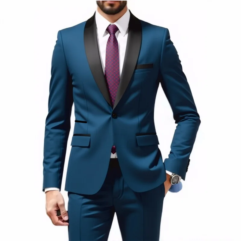 High Quality Business Suit 2piece Suit Men Casual Suit Pants Professional Dress Man