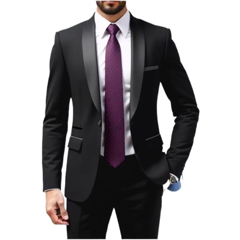 High Quality Business Suit 2piece Suit Men Casual Suit Pants Professional Dress Man