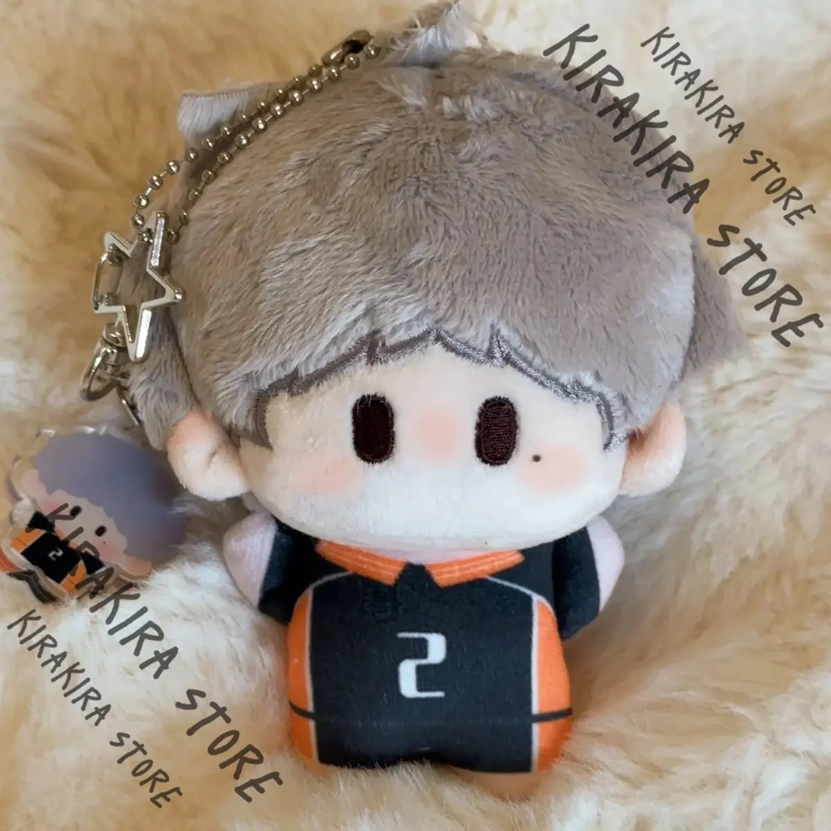 Haikyuu!! Kei Tsukishima Akaashi Keiji Yu Nishinoya Stuffed Printed Figure Mascot 10cm Cotton Pendant Cosplay  Maumet 