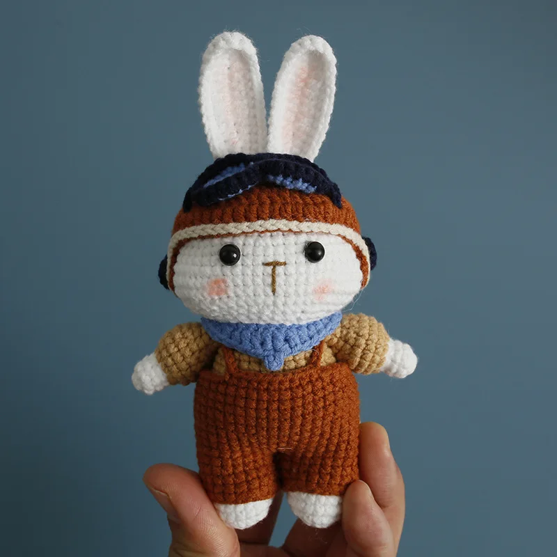 New Style  Cute Cartoon Handmade Flying Rabbit Doll,  Crochet  Knids of  Bunny Pendants, Rabbit Doll Key Chain for  Bag Pendant