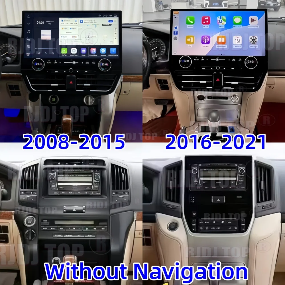 19.8" For Toyota Land Cruiser LC200 J200 2008-2021 Android Auto Wireless Carplay GPS Navi Car Multimedia Player Stereo Autoradio